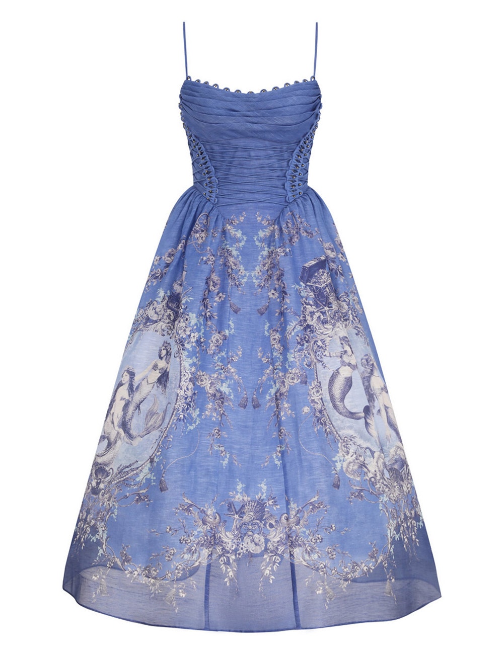 Taylor Swift's Wedding-Guest Style Streak Continues With a Blue Zimmermann Midi Dress Taylor Swift's Wedding-Guest Style Streak Continues With a Blue Zimmermann Midi Dress