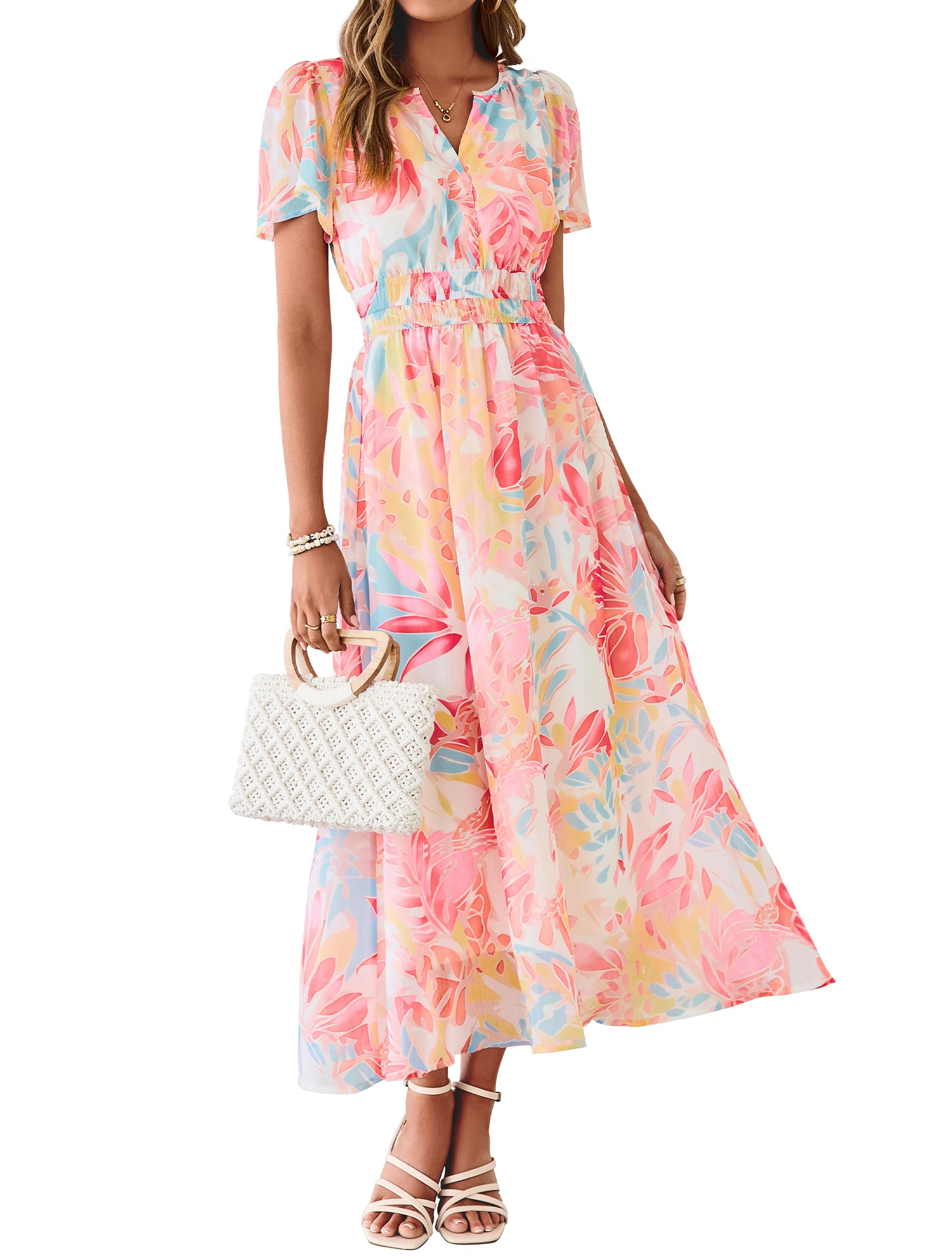 dresses amazon 18 Cute and Comfy Summer You'll Wear All Season Color:Violet Cora Printed Midi Dress Kelly