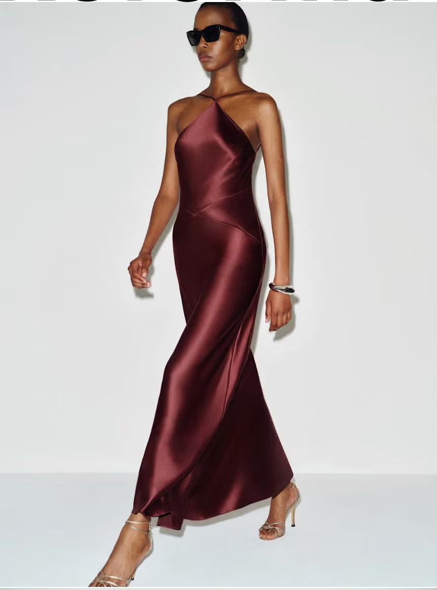 black silk prom dress Sequin Bodice Satin Bottom with Plunging V-Neck, High – Viniodress Uptown Cowgirl Denim Romper Floor Length Dress Color:M-Candy Pink stopping look for any
